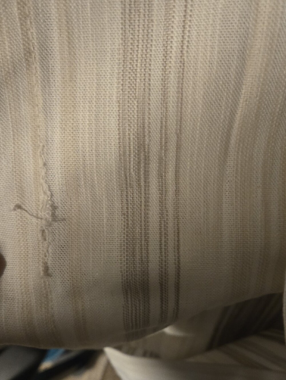 Threshold Striped Curtain Panel in Cream and Gray - Picture 11 of 15